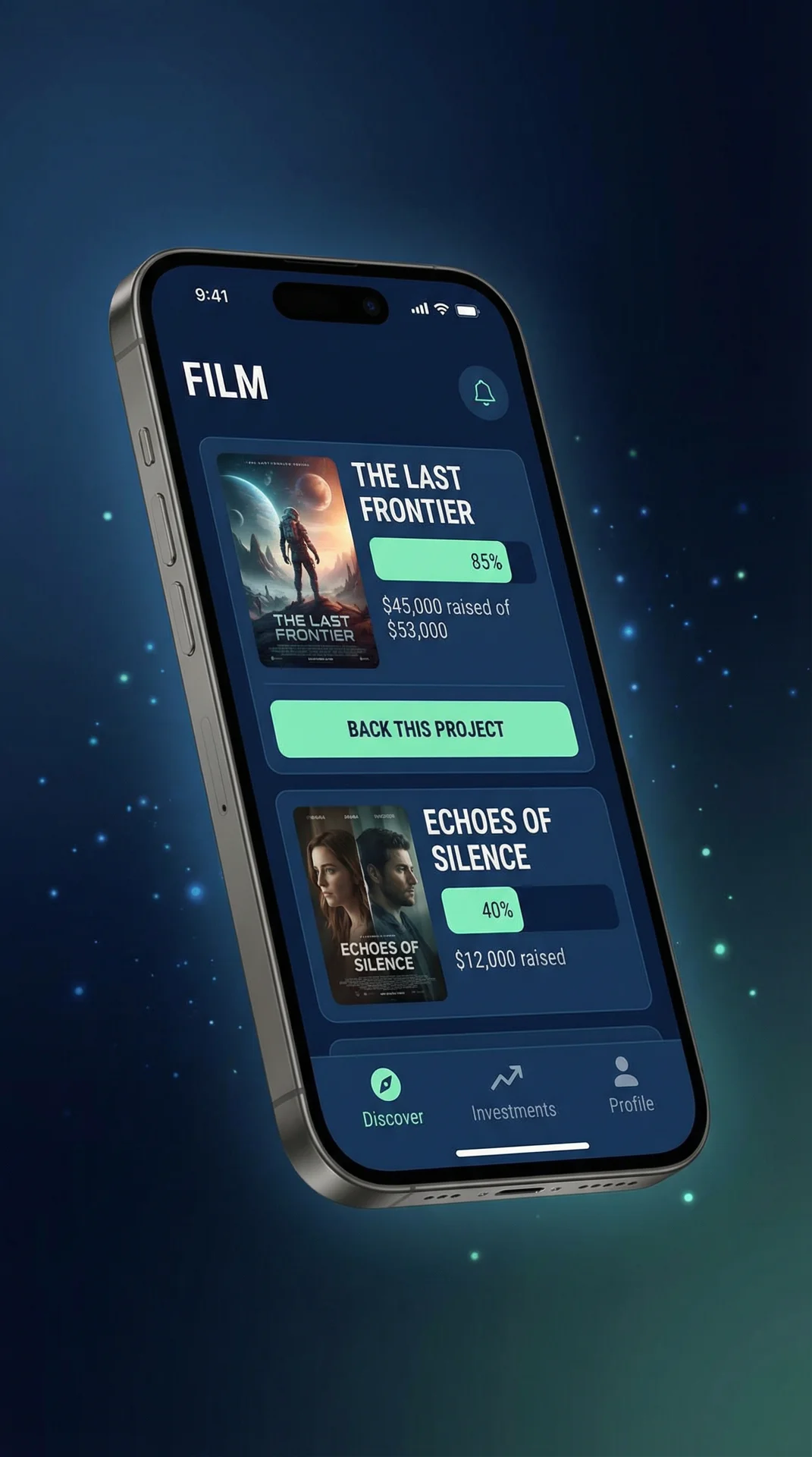 创投光影APP界面展示 - 果冻传媒 移动端